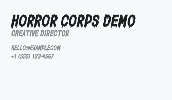 Horror Corps Demo Business Card