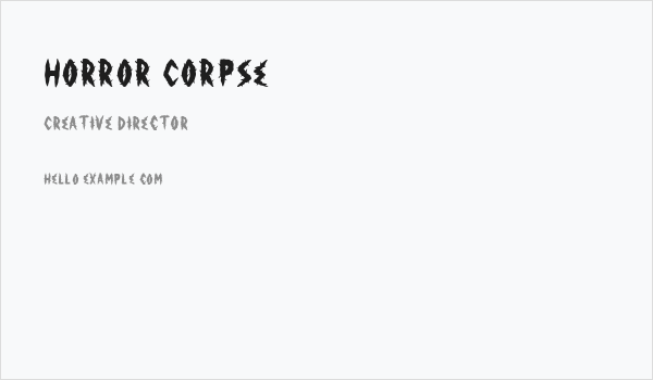 Horror Corpse Business Card
