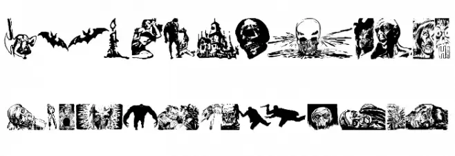 Horror Dingbats Eerie Edition Schriftart Groß