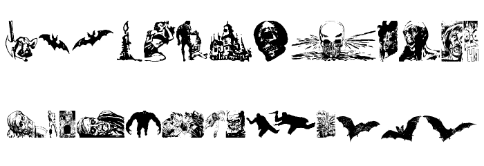 Horror Dingbats Font LOWERCASE