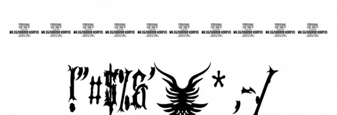 Horror Korpus Clean PERSONAL Regular Font OTHER CHARS