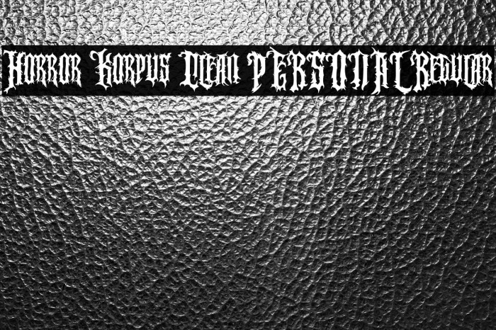 Horror Korpus Clean PERSONAL Regular Example 2