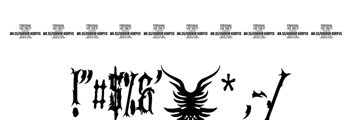 Horror Korpus PERSONAL Regular Font OTHER CHARS