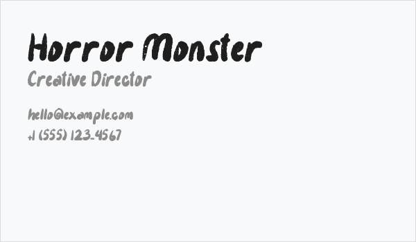 Horror Monster Business Card