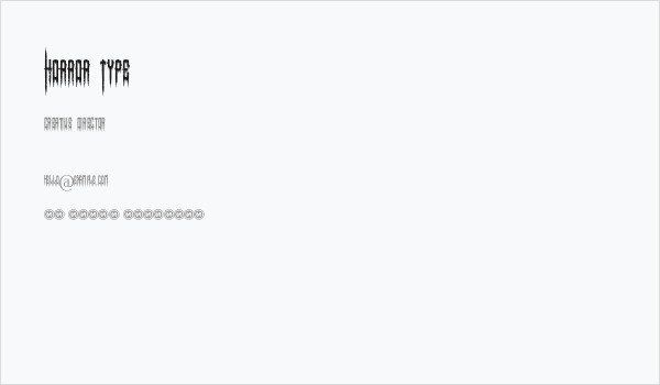 Horror Type Business Card