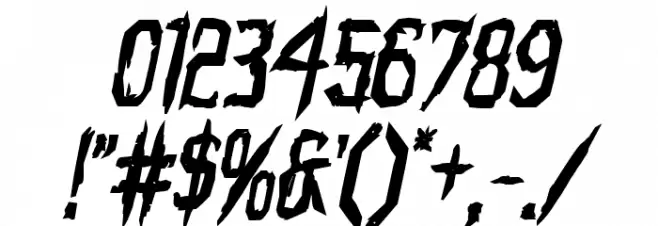 Horroroid Bold Italic Font OTHER CHARS