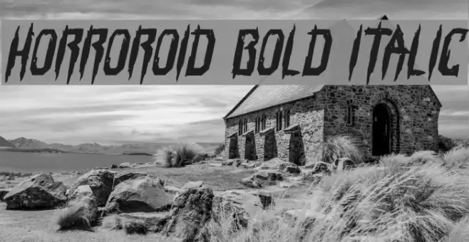 Horroroid Bold Italic Font examples