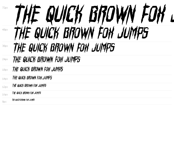 Horroroid Bold Italic Waterfall