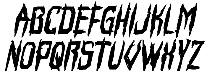 Horroroid Bold Italic Font LOWERCASE