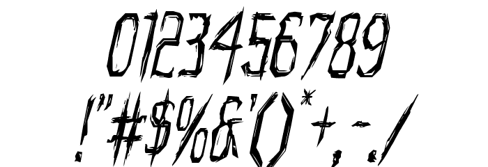 Horroroid Condensed Italic Font OTHER CHARS