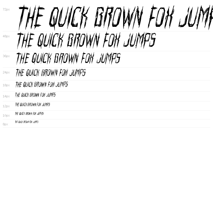 Horroroid Condensed Italic Waterfall