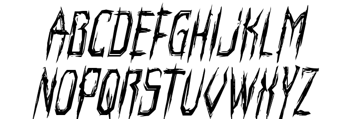 Horroroid Condensed Italic Font LOWERCASE