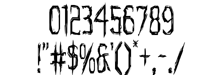 Horroroid Condensed Font OTHER CHARS