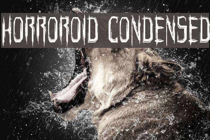 Horroroid Condensed Font examples