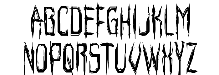 Horroroid Condensed Font LOWERCASE