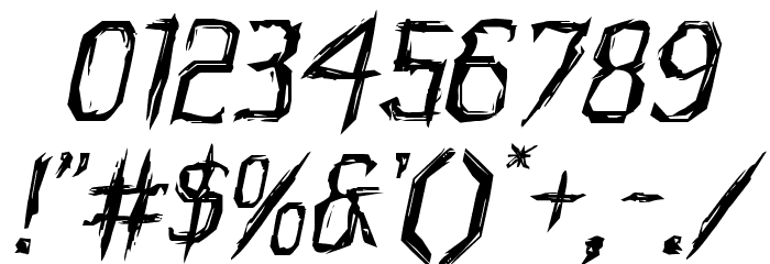 Horroroid Expanded Italic Font OTHER CHARS