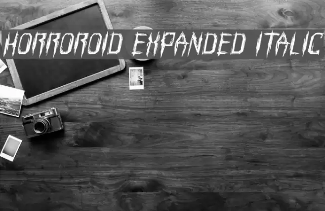 Horroroid Expanded Italic Font examples