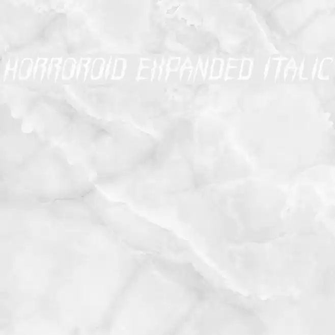 Horroroid Expanded Italic Font examples