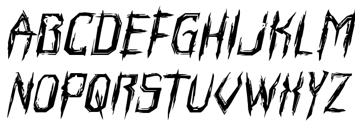 Horroroid Expanded Italic Font LOWERCASE