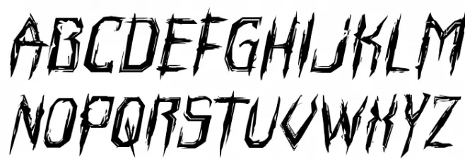 Horroroid Expanded Italic Fonte MINÚSCULAS