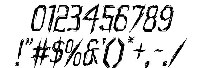 Horroroid Italic Font OTHER CHARS