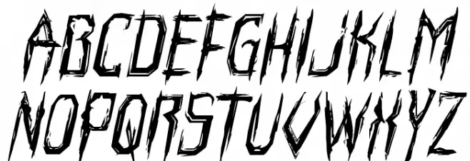 Horroroid Italic Шрифта ВЕРХНИЙ