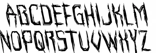 Horroroid Leftalic Schriftart Groß