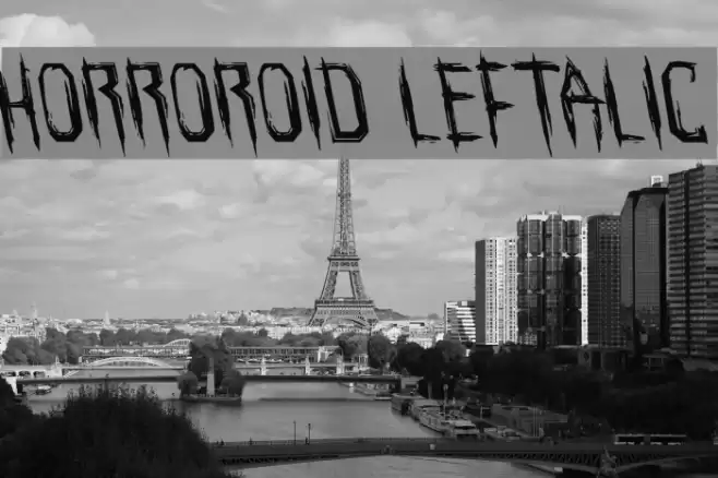 Horroroid Leftalic Font examples