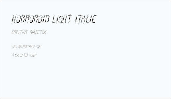 Horroroid Light Italic Business Card
