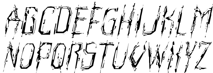 Horroroid Light Italic Font LOWERCASE