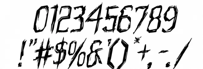 Horroroid Rotalic Font OTHER CHARS