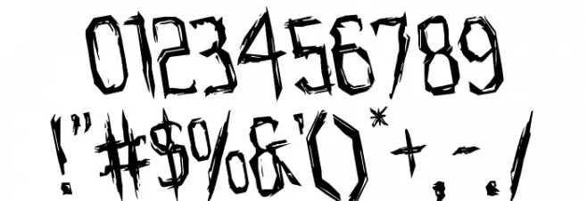 Horroroid Rotated Font OTHER CHARS
