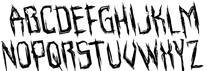 Horroroid Rotated Font LOWERCASE