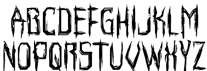 Horroroid Staggered Font LOWERCASE