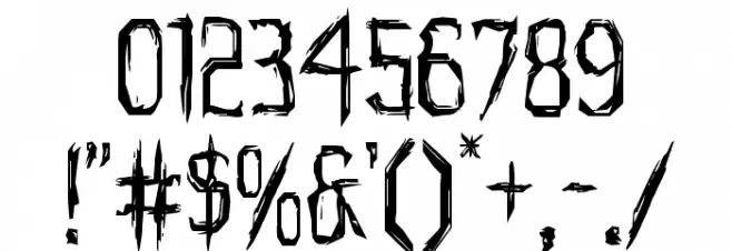Horroroid Font OTHER CHARS
