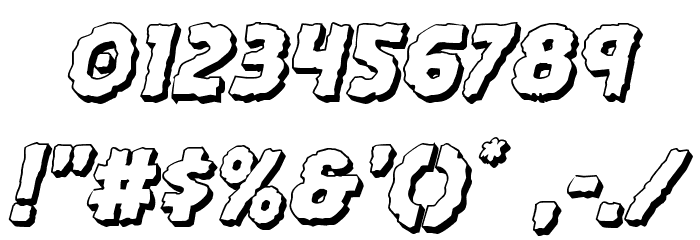 Horroween 3D Italic Font OTHER CHARS