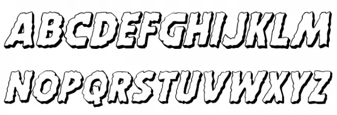 Horroween 3D Italic Caratteri MAIUSCOLE