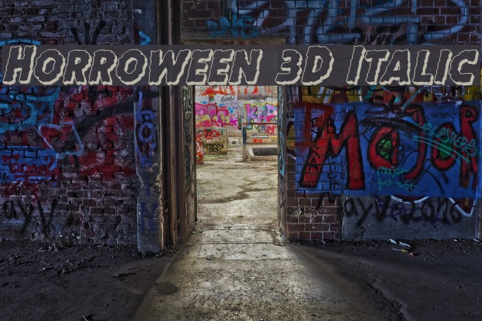 Horroween 3D Italic Font examples