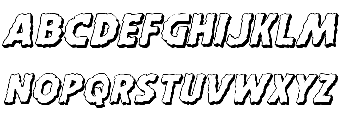 Horroween 3D Italic Font LOWERCASE