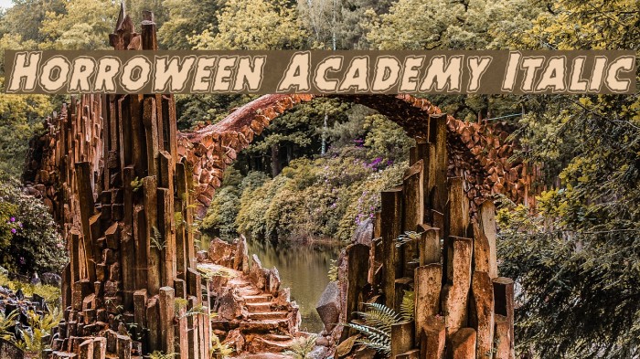 Horroween Academy Italic Font examples