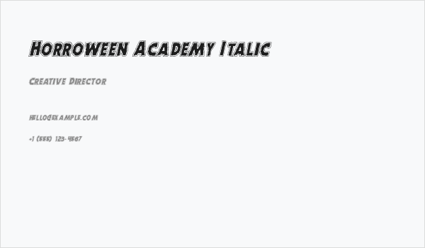 Horroween Academy Italic Business Card