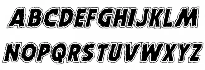Horroween Academy Italic Schriftart Kleinbuchstaben