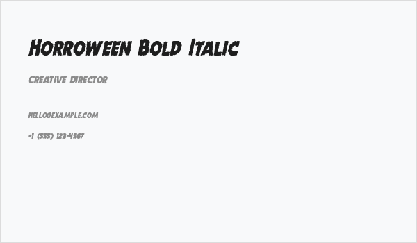 Horroween Bold Italic Business Card