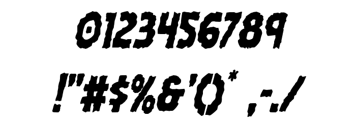 Horroween Condensed Italic Font OTHER CHARS