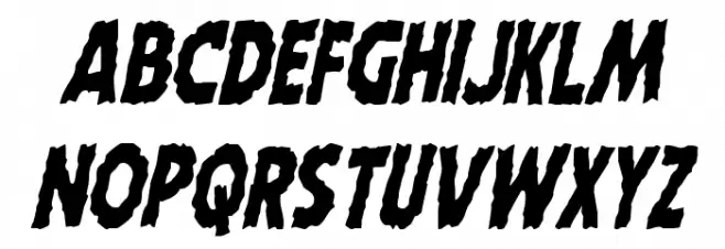 Horroween Condensed Italic Шрифта ВЕРХНИЙ