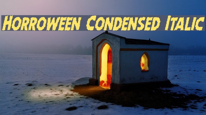 Horroween Condensed Italic Font examples