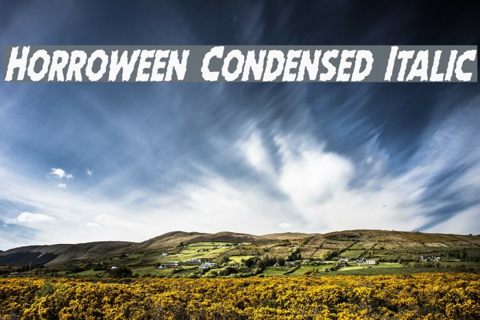 Horroween Condensed Italic Font examples