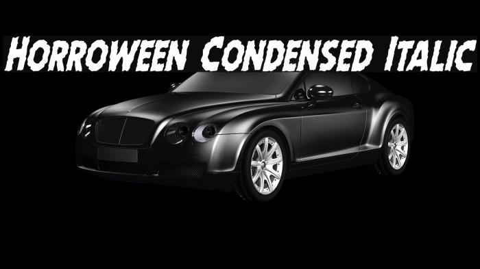 Horroween Condensed Italic Font examples