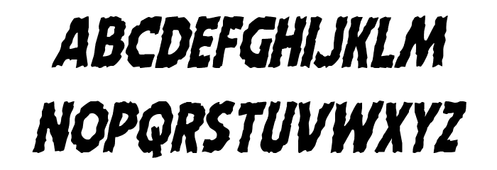 Horroween Condensed Italic Font LOWERCASE