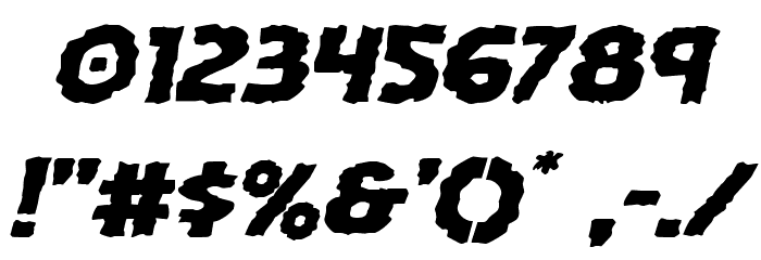Horroween Expanded Italic Font OTHER CHARS